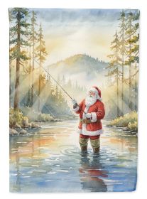 Santa Claus Fly-Fishing at Sunrise Christmas Garden Flag Mailbox Decorative Yard Banner Outside Patio Artwork for Flower Beds, Garden Size, Multi