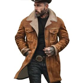 Suede Multicolor Jacket Multi-pocket Zipper (Option: Ginger yellow pure color-3XL)