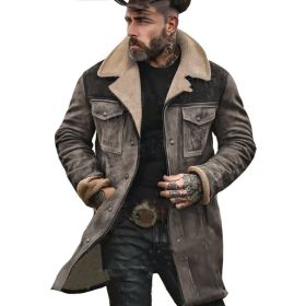 Suede Multicolor Jacket Multi-pocket Zipper (Option: Gray-L)