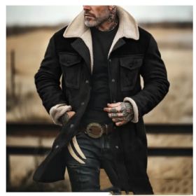 Suede Multicolor Jacket Multi-pocket Zipper (Option: Black1-M)