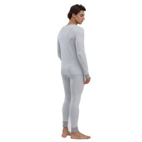 1 Set Men Thermal Underwear Set Knit Slim Fit Stylish Warm Winter Base Layer Cold Weather Clothing S Size (Option: Default)