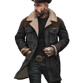 Suede Multicolor Jacket Multi-pocket Zipper (Option: Black coffee-2XL)