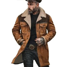 Suede Multicolor Jacket Multi-pocket Zipper (Option: Camel-2XL)